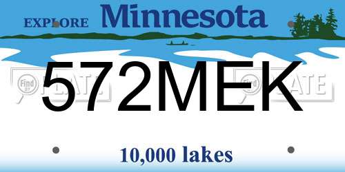 572MEK Minnesota License Plate