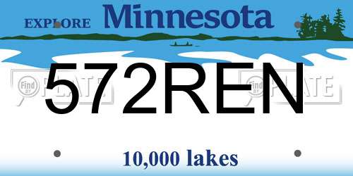 572REN Minnesota License Plate