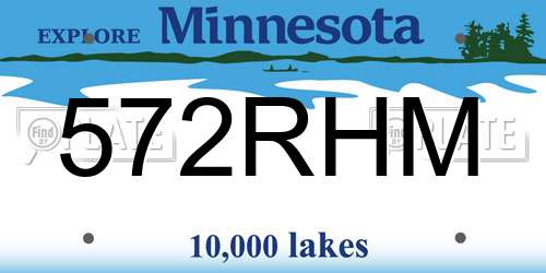 572RHM Minnesota License Plate