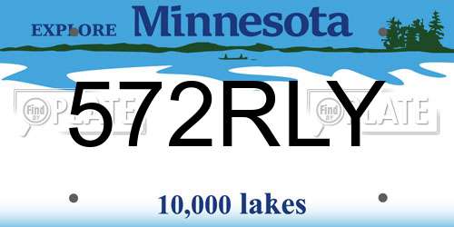 572RLY Minnesota License Plate
