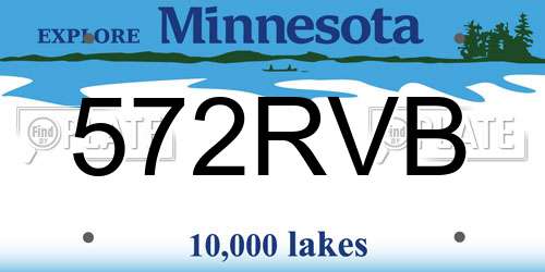 572RVB Minnesota License Plate