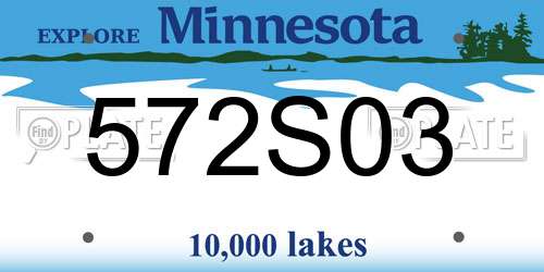 572S03 Minnesota License Plate