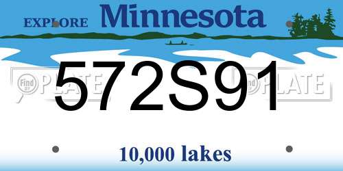 572S91 Minnesota License Plate