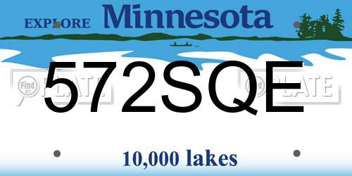 572SQE Minnesota License Plate