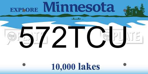 572TCU Minnesota License Plate