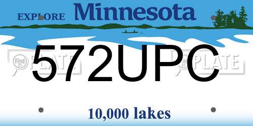 572UPC Minnesota License Plate
