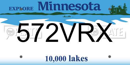572VRX Minnesota License Plate