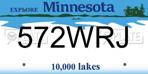 572WRJ Minnesota License Plate