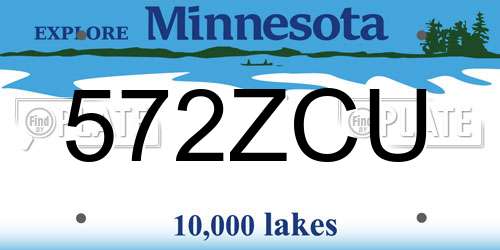 572ZCU Minnesota License Plate