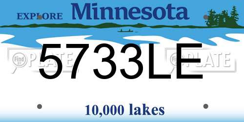 5733LE Minnesota License Plate