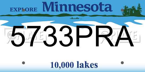 5733PRA Minnesota License Plate
