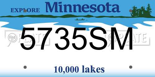 5735SM Minnesota License Plate