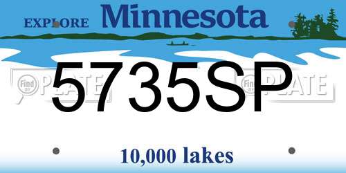 5735SP Minnesota License Plate