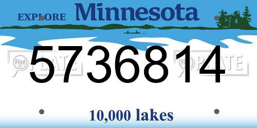 5736814 Minnesota License Plate