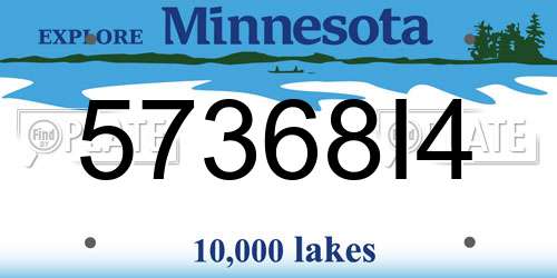 57368I4 Minnesota License Plate
