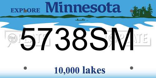 5738SM Minnesota License Plate