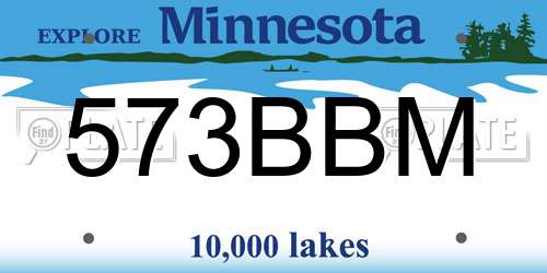 573BBM Minnesota License Plate