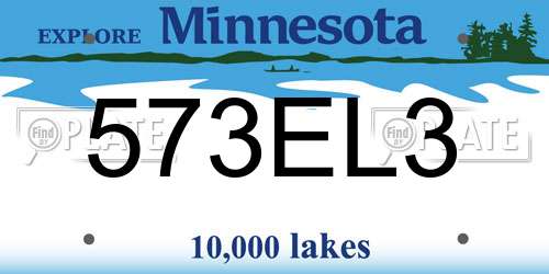 573EL3 Minnesota License Plate