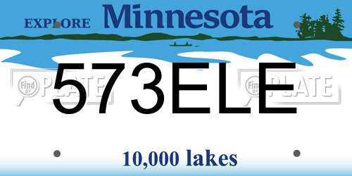 573ELE Minnesota License Plate