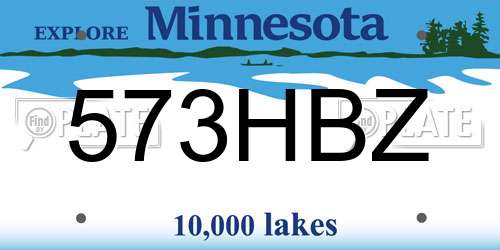 573HBZ Minnesota License Plate