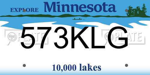 573KLG Minnesota License Plate