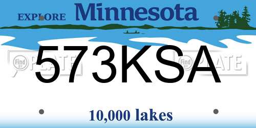 573KSA Minnesota License Plate