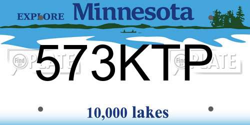 573KTP Minnesota License Plate