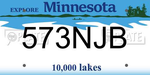 573NJB Minnesota License Plate