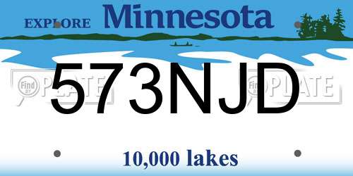 573NJD Minnesota License Plate