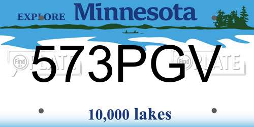 573PGV Minnesota License Plate