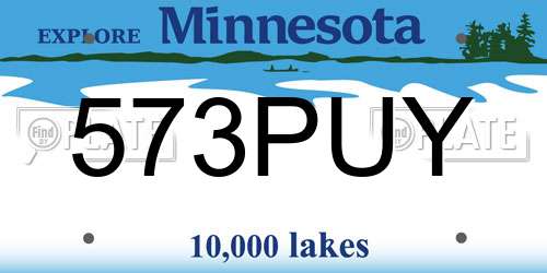 573PUY Minnesota License Plate