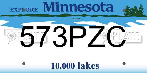573PZC Minnesota License Plate