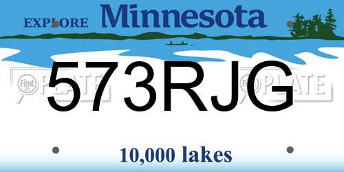 573RJG Minnesota License Plate