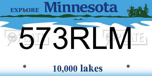 573RLM Minnesota License Plate