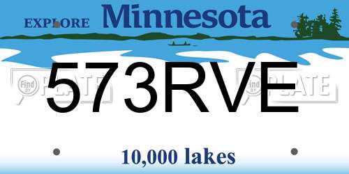573RVE Minnesota License Plate