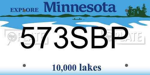 573SBP Minnesota License Plate