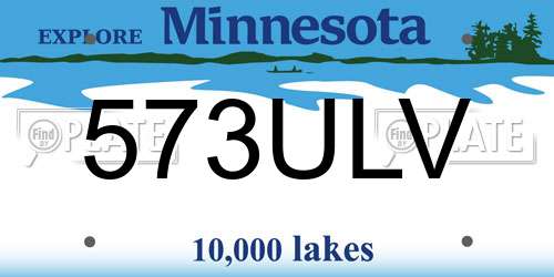 573ULV Minnesota License Plate