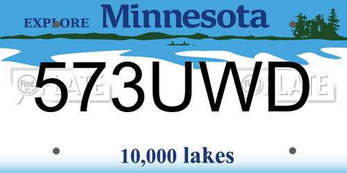 573UWD Minnesota License Plate