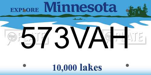 573VAH Minnesota License Plate