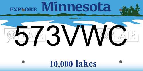 573VWC Minnesota License Plate