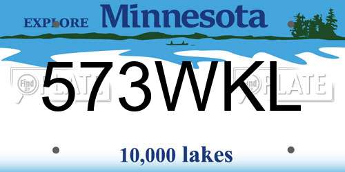 573WKL Minnesota License Plate