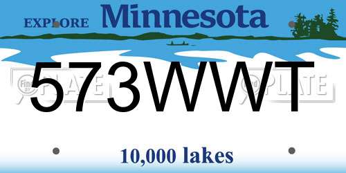 573WWT Minnesota License Plate
