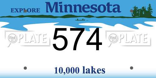 574 Minnesota License Plate