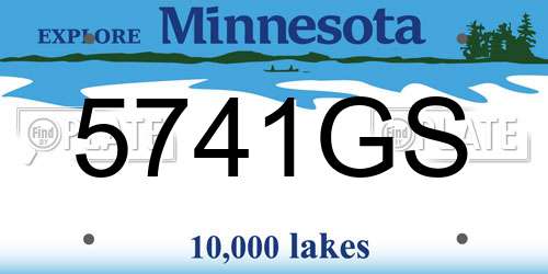5741GS Minnesota License Plate