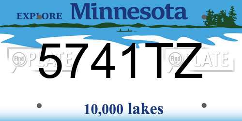 5741TZ Minnesota License Plate