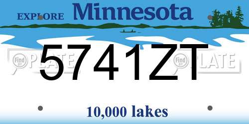 5741ZT Minnesota License Plate