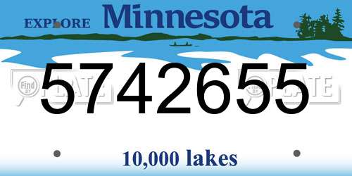 5742655 Minnesota License Plate