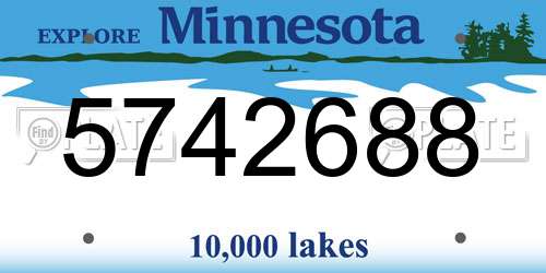 5742688 Minnesota License Plate
