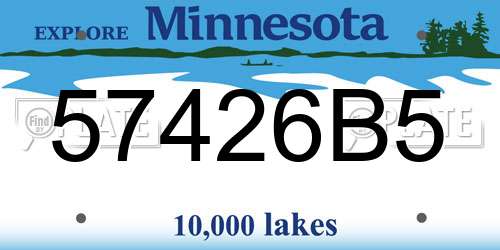 57426B5 Minnesota License Plate