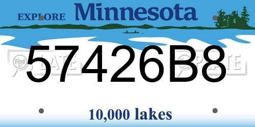 57426B8 Minnesota License Plate